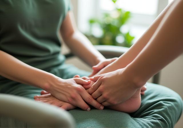 Foot reflexology treatment